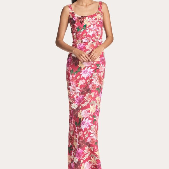 NWT | Sachin & Babi Lana Gown Deep Pink Dahlia Size 12 - Picture 3 of 8